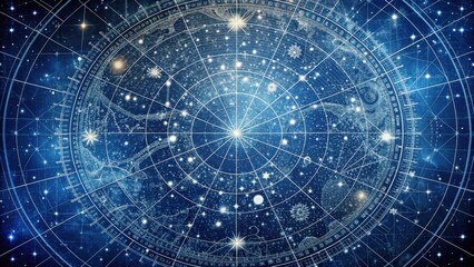 Obraz premium Intricate star chart with extensive details, astronomy, space, stars, map, galaxy, celestial, navigation, exploration