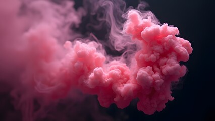 Fototapeta premium Vibrant Pink Smoke Explosion in Dark Background