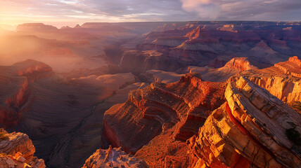 the majesty of erosional mountains with deep, shadowed canyons