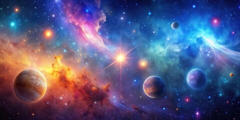 A stunning space background with vibrant colors and distant stars, galaxy, astronomy, universe, starry