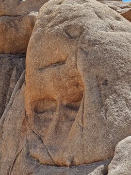 Upside down rock face in Joshua Tree National Park 