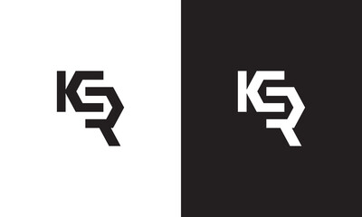 Fototapeta premium KR logo, monogram unique logo, black and white logo, premium elegant logo, letter KR Vector minimalist