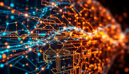 Fototapeta premium AI Algorithm Flow