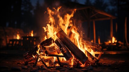 burning fire in the dark  