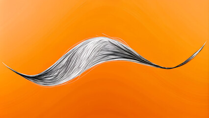 Artistic hair wave on orange background with copy space for design concepts