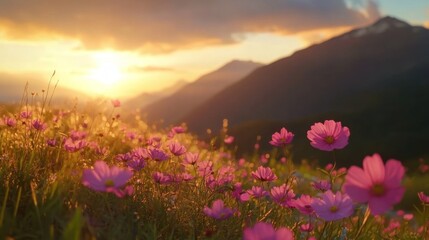 Fototapeta premium Golden Hour Blooms