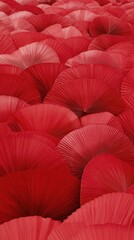 Naklejka premium A vibrant display of red lanterns and paper fans illuminates a dark background, creating a serene atmosphere perfect for celebrating Chinese New Year. Ample copy space is available