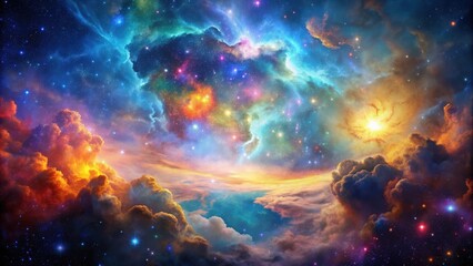 Colorful space galaxy cloud nebula in starry night cosmos, perfect for universe science astronomy backgrounds and wallpapers