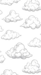 Fototapeta premium Dense Clouds on White Background, Abstract Image, Texture, Pattern, Wallpaper, Cover and Screen of Smartphone, Cell Phone, Computer, Laptop, 9:16 and 16:9 Format