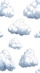 Dense Clouds on White Background, Abstract Image, Texture, Pattern, Wallpaper, Cover and Screen of Smartphone, Cell Phone, Computer, Laptop, 9:16 and 16:9 Format