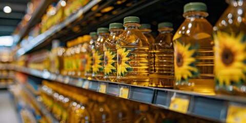 vegetable oil in plastic bottle palm oil in store
