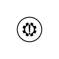 Gear warning constructed icon   isolated on white background