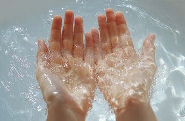 Fototapeta premium washing hands in water