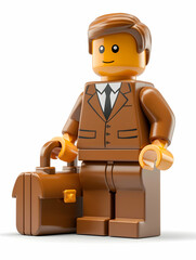 Obraz premium Executive with Strategy Plan and Briefcase 3D Flat Icon for Business Planning and Reviewing Isolated White Background