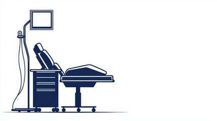 Pain management clinic with specialized equipment and staff in silhouette