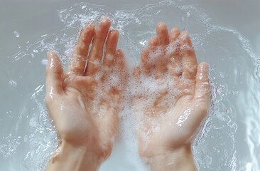 Fototapeta premium washing hands in water