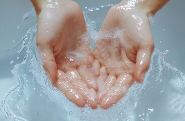 Fototapeta premium washing hands in water