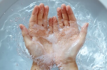 Fototapeta premium washing hands in water