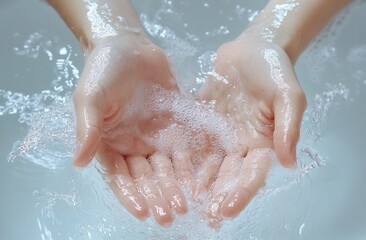 Fototapeta premium washing hands in water