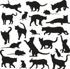 animal rat & cat silhouette