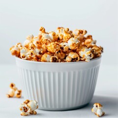 A bowl of Caramel Popcorn. Generative AI