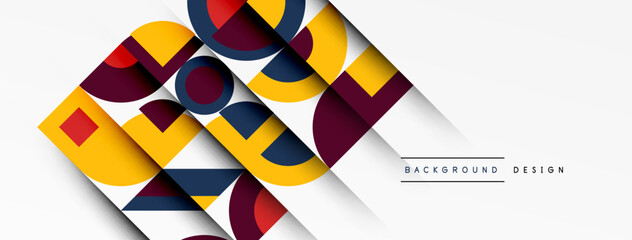 Geometric design abstract background - circles squares