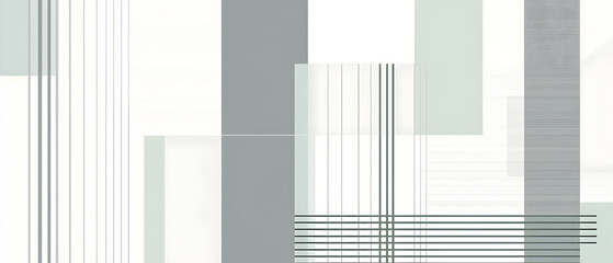 Obraz premium A flat vector illustration of a background design with simple stripes and grids, using a mix of gray, white, and soft pastel blue. The stripes are clean and geometric, alternating between gray white