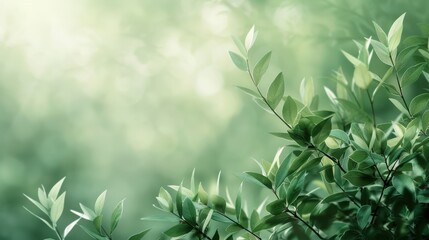 A tranquil green background with soft, out-of-focus foliage, subtle gradients, and a sense of freshness and vitality, perfect for nature-inspired designs