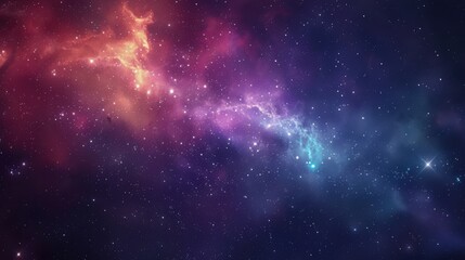 Naklejka premium A mesmerizing galaxy background with a vibrant nebula, countless stars twinkling in the distance, and a sense of infinite space and wonder, ideal for cosmic-themed designs
