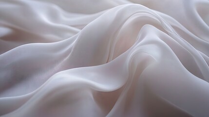 Fototapeta premium Close-up of soft, elegant fabric draping and flowing gently in a serene background. -