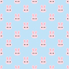 seamless pattern with rabbits, pattern rabbit ,rabbit,blue,pink