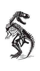Fototapeta premium T rex dinosaur skeleton negative space silhouette vector illustration 