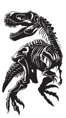 Fototapeta premium T rex dinosaur skeleton negative space silhouette vector illustration 