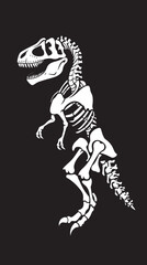Fototapeta premium T rex dinosaur skeleton negative space silhouette vector illustration 