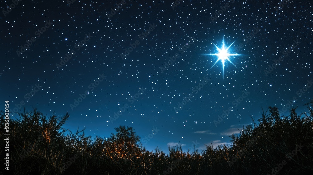 Wall mural Shining Star in the Night Sky
