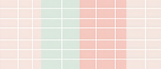 Fototapeta premium A flat vector illustration of a background design with stripes and grids, using two pastel colors like soft peach and baby blue. The stripes are simple and uniform, with a delicate grid pattern