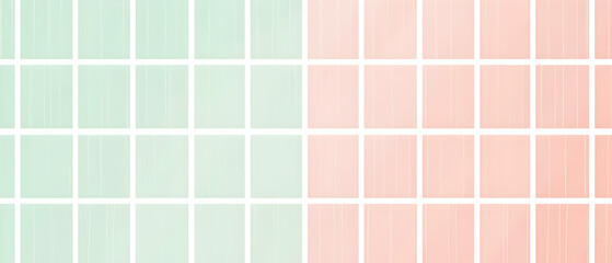 Fototapeta premium A flat vector illustration of a background design with stripes and grids, using two pastel colors like soft peach and baby blue. The stripes are simple and uniform, with a delicate grid pattern