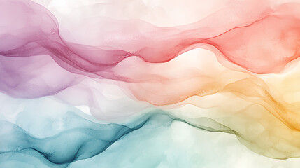 Obraz premium Dreamy Abstract Watercolor Wave Background with Vibrant and Pastel Colors