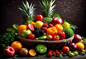 colorful vibrant food arrangements featuring fresh fruits vegetables artistic displays, healthy, plate, culinary, organic, design, gourmet, presentation, nature