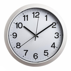 Isolated modern white clock on a PNG background  