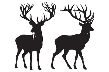 Obraz premium Deer Silhouette Vector