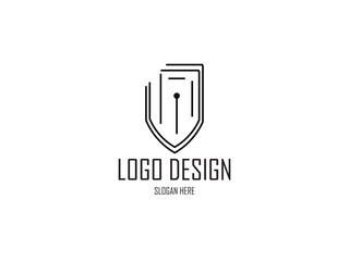 Black shield safety secured security logo for company