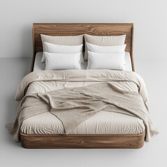 Obraz premium Classic bed with pillow and throw created with generated ai