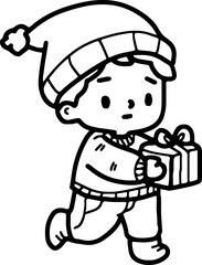 stocking, cozy, kids, sticker, candle, holly, gift, decoration, element, tree, collection, christmas, background, icon, cute, design, set, cartoon, print, illustration