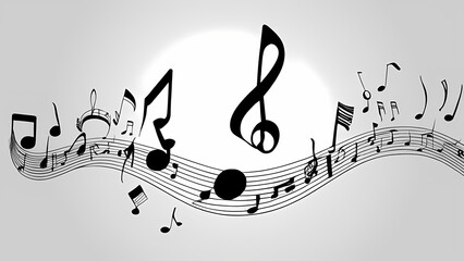 Abstract Art of Floating Musical Tones