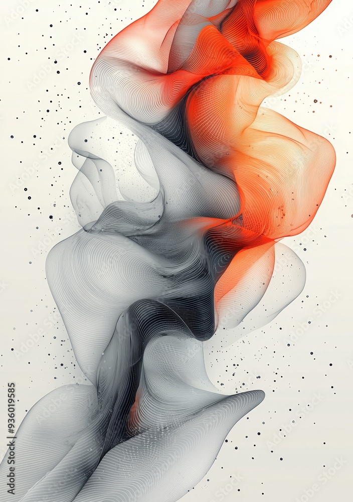 Leinwandbilder Design a modern background with abstract red and silver elements, integrating copy and stock illustrations thoughtfully