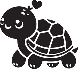 Sea turtle silhouette illustration isolated on a white background