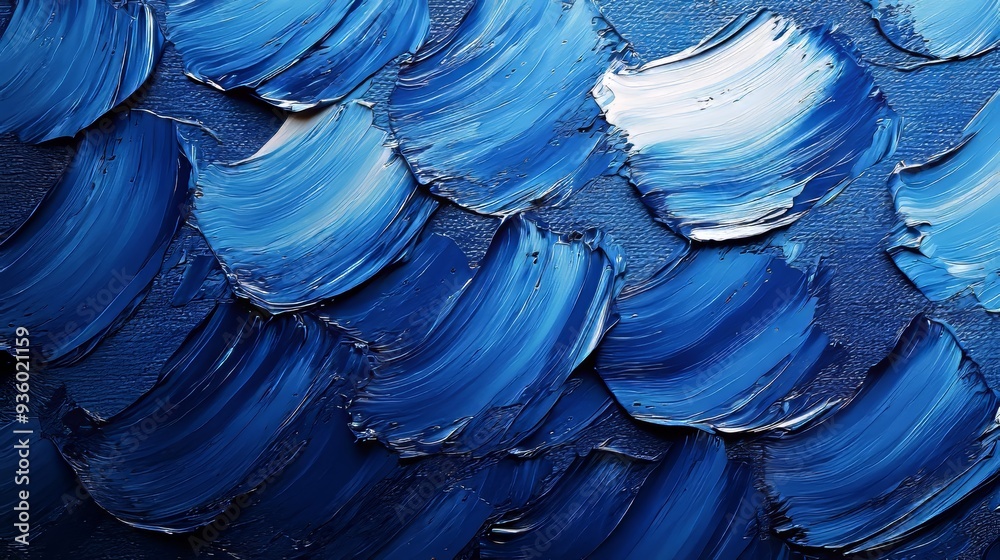 Leinwandbilder with its abstract blue texture and dynamic patterns, this piece inspires a sense of calm and fluidit