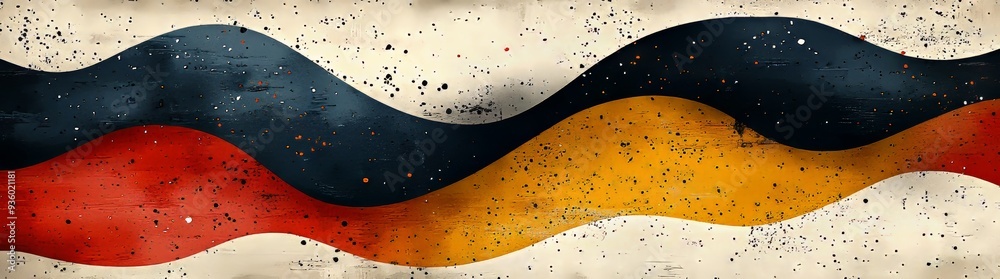 Aufkleber this abstract painting features bold colors and thick brushstrokes to create a dynamic composition.