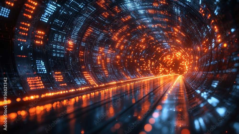 Poster Visualizing the entry into the interconnected dimensions of trending information through the opening of a data warp portal